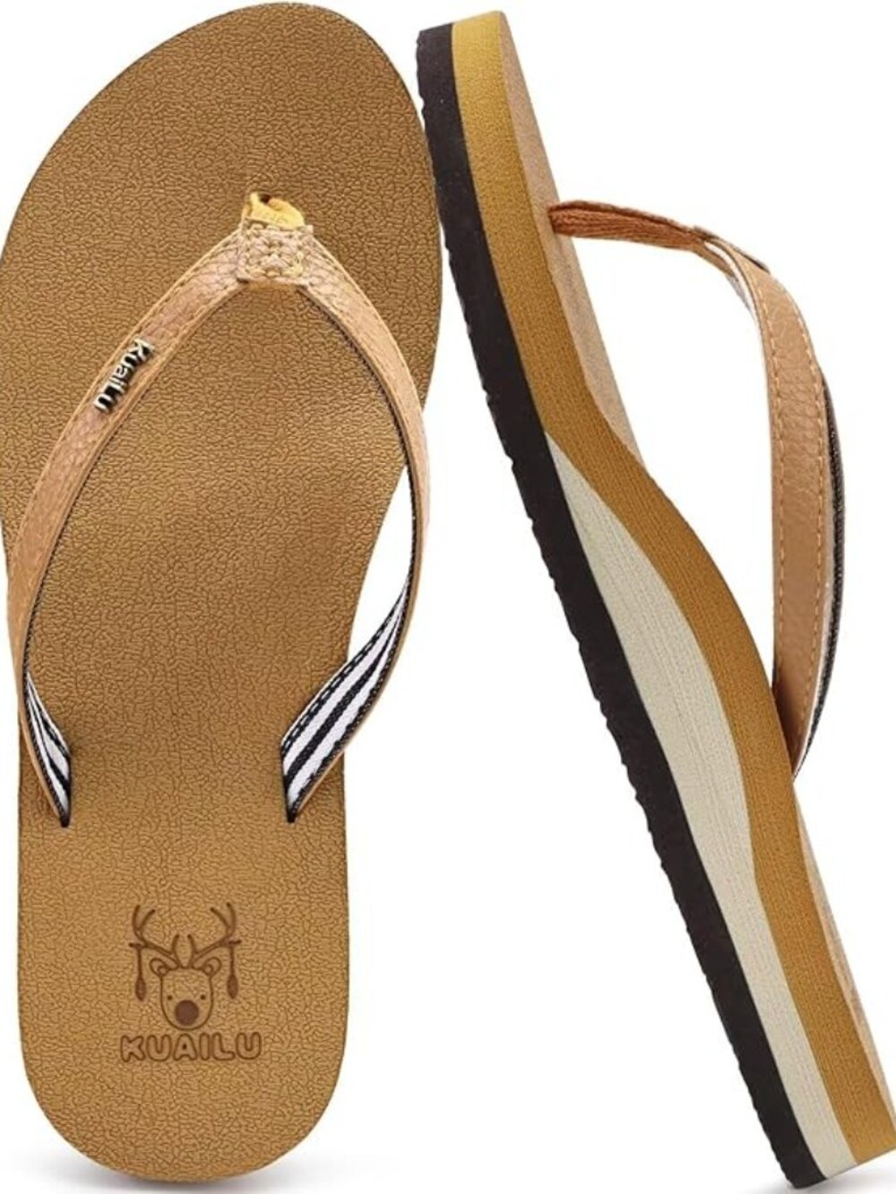 Womens Arch Support Flip Flops Comfortable Yoga Mat Slip on Summer Beach Walking